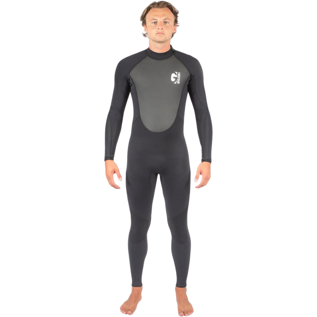 2025 Gul Mens G-Force 3mm Back Zip Flatlock Wetsuit GF1305-B7 - Black